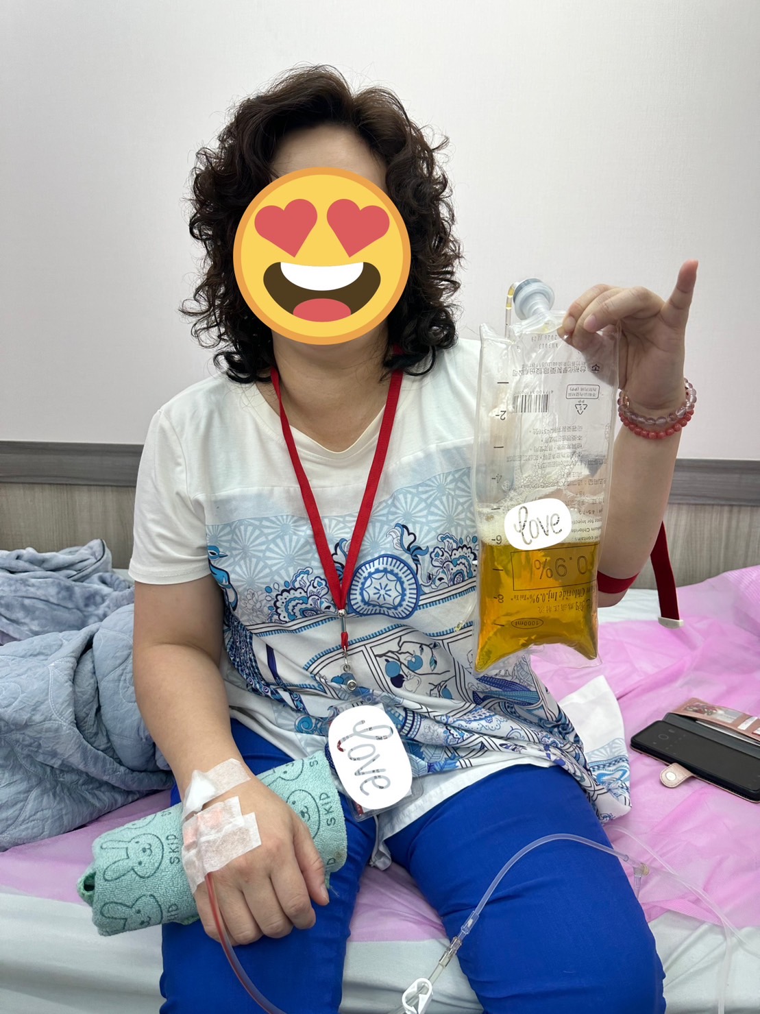 血液淨化完成後補充胺基酸點滴 客戶感到神清氣爽